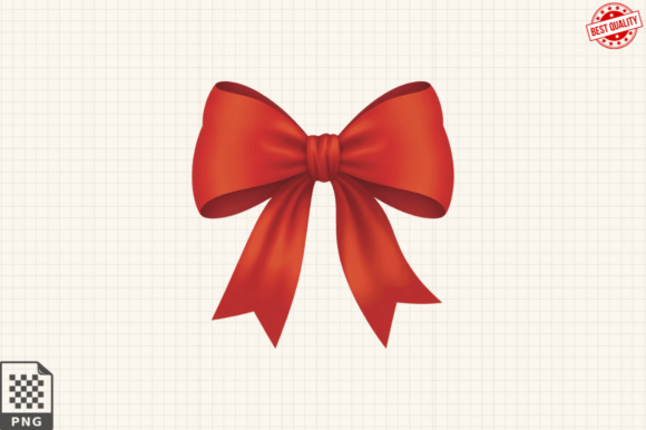 Christmas Coquette Red Bow PNG Clipart
