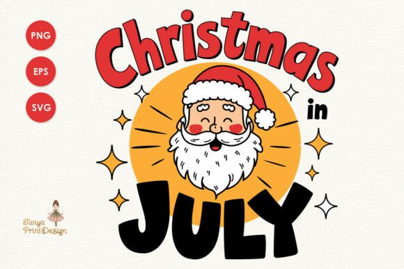 Christmas in July Santa SVG PNG Clipart