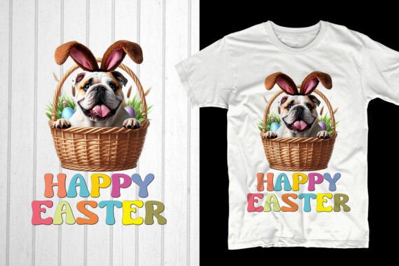 Happy Easter. Bulldog Dog