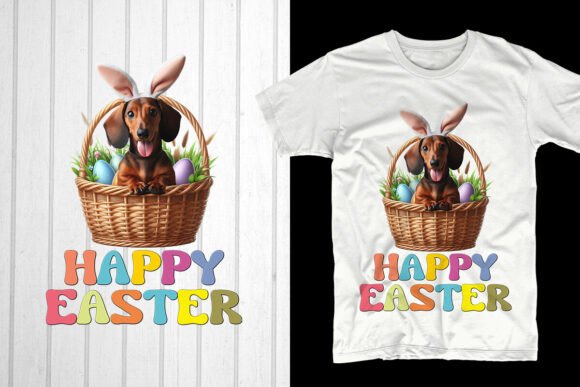 Happy Easter. Dachshund Dog: A Unique Design for Your POD Business