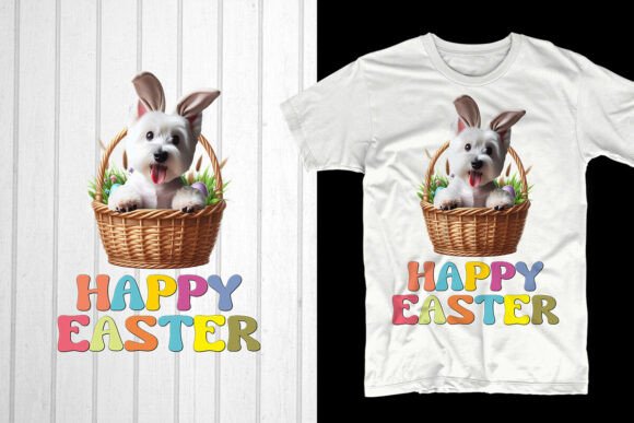 Happy Easter Day. Westie Dog