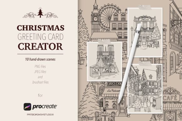 Procreate Christmas Scene Illustrations