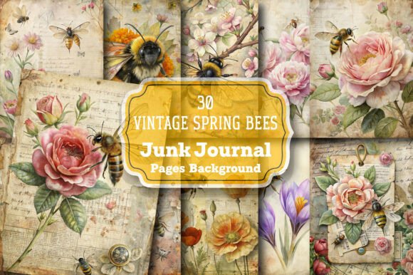 Vintage Spring Bees Junk Journal: A Timeless Addition to Your Creative Toolkit